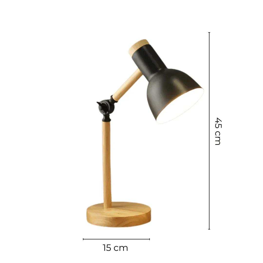 Task lamp dimension diagram, 15 cm base and 45 cm height