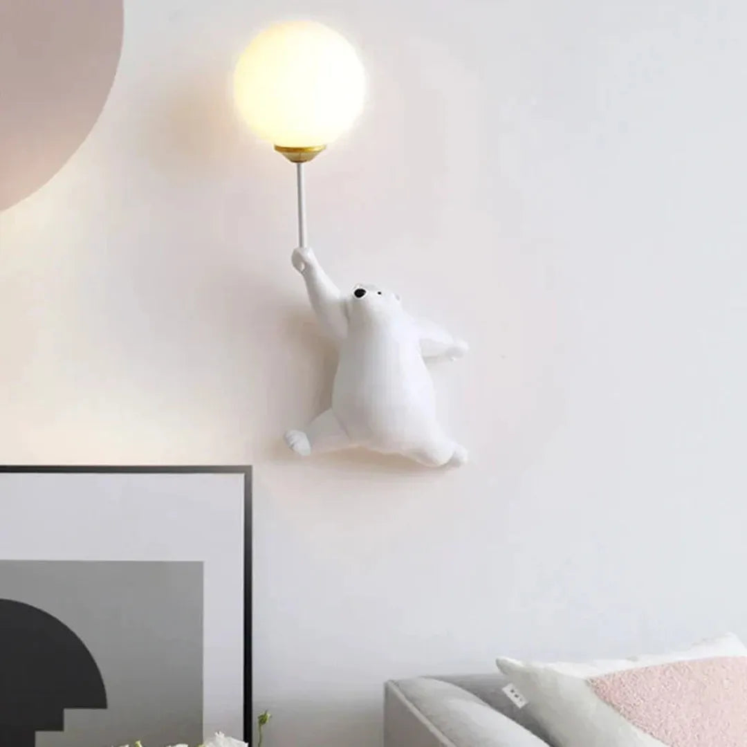 Bear Wall Light with Balloon Globe Shade — product view 4