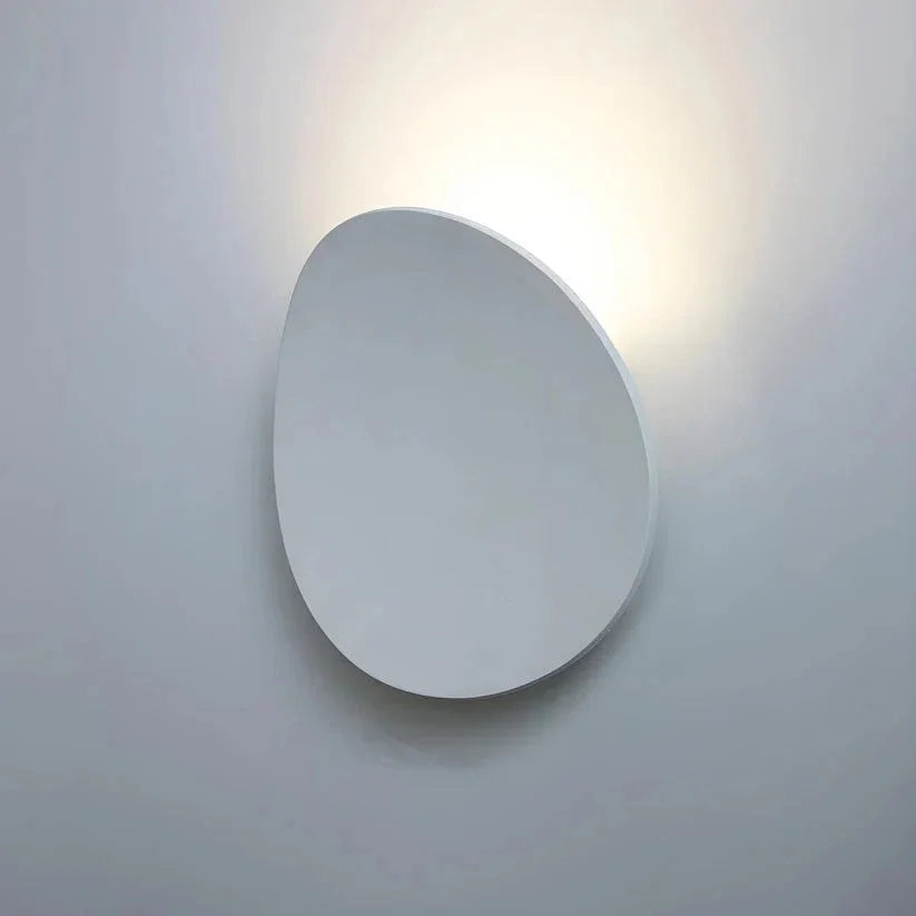 White pebble wall light with halo