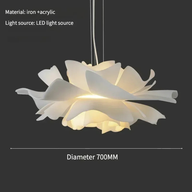 Lotus pendant size diagram for a 70 cm shade