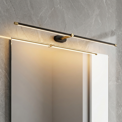 128 cm black LED bathroom mirror light bar with warm light