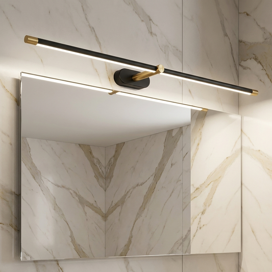 128 cm black LED bathroom mirror light bar with white light