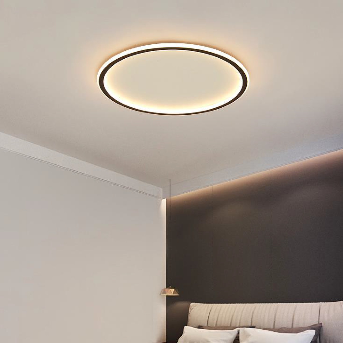Round Scandi Aluminium LED Ceiling Light