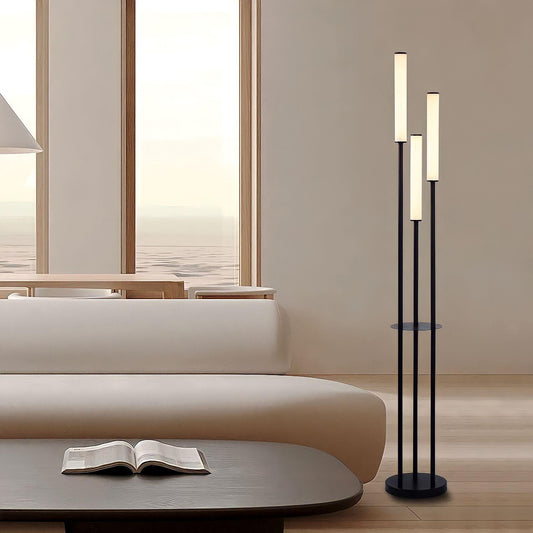 3-Light Floor Lamp with Tall Tube Shades