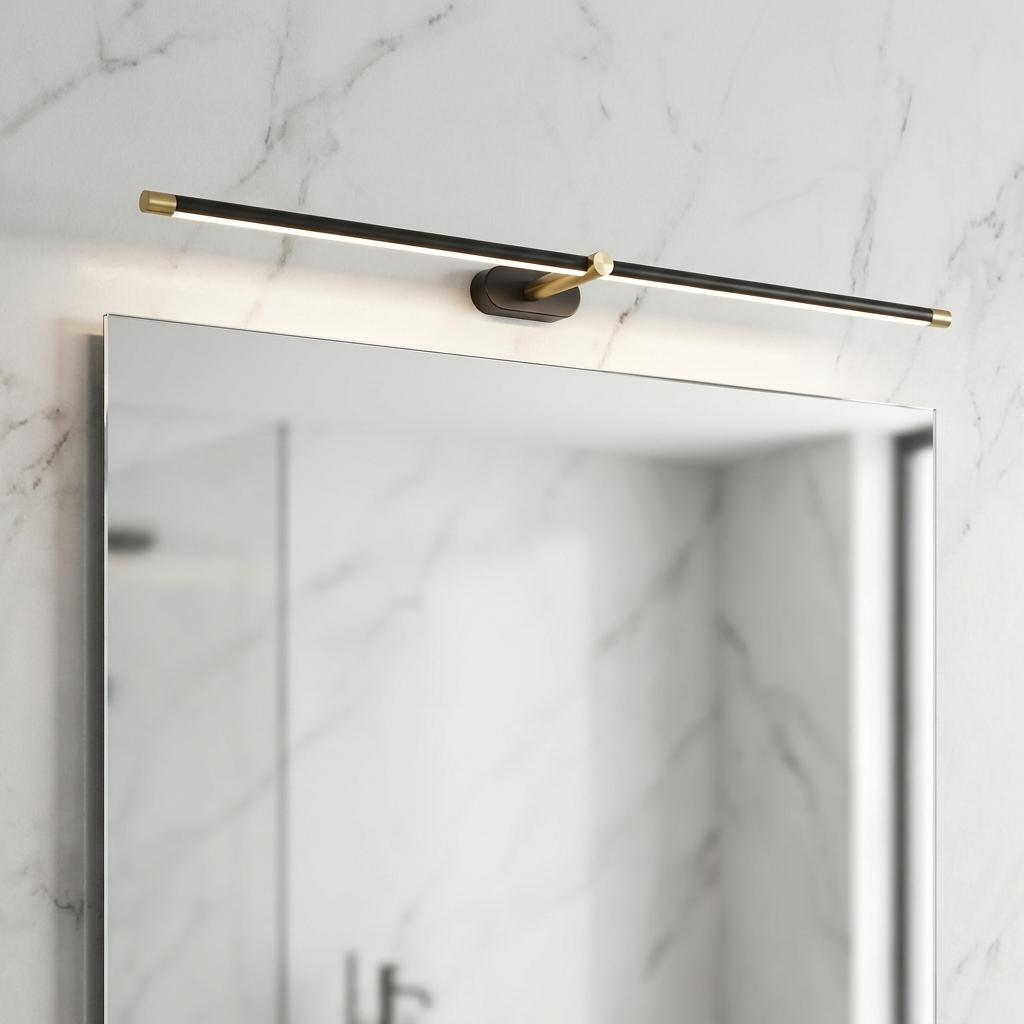 98 cm black LED bathroom mirror light bar with white light