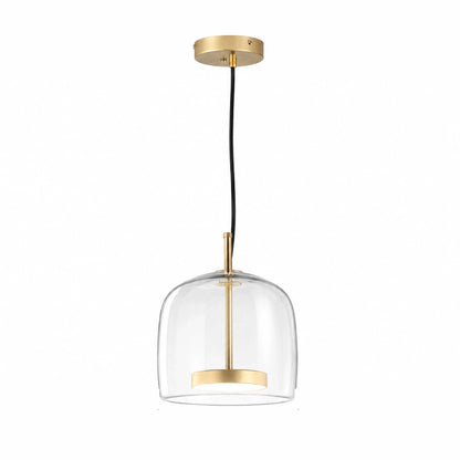 Clear glass dome pendant light, 15 cm diameter