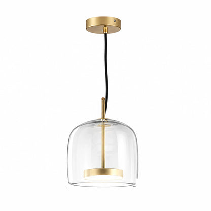 Clear glass dome pendant light, 25 cm diameter