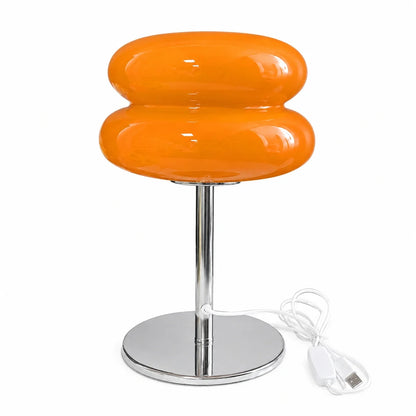 Retro Double-Dome Glass Table Lamp with Stepless Dimming