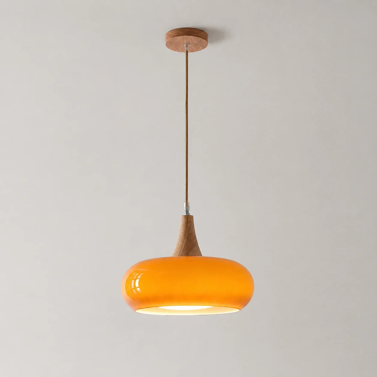 Nordic Glass and Wood Pendant Light