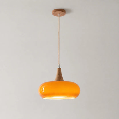 Nordic Glass and Wood Pendant Light
