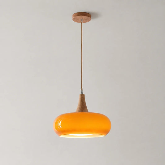 Nordic Glass and Wood Pendant Light