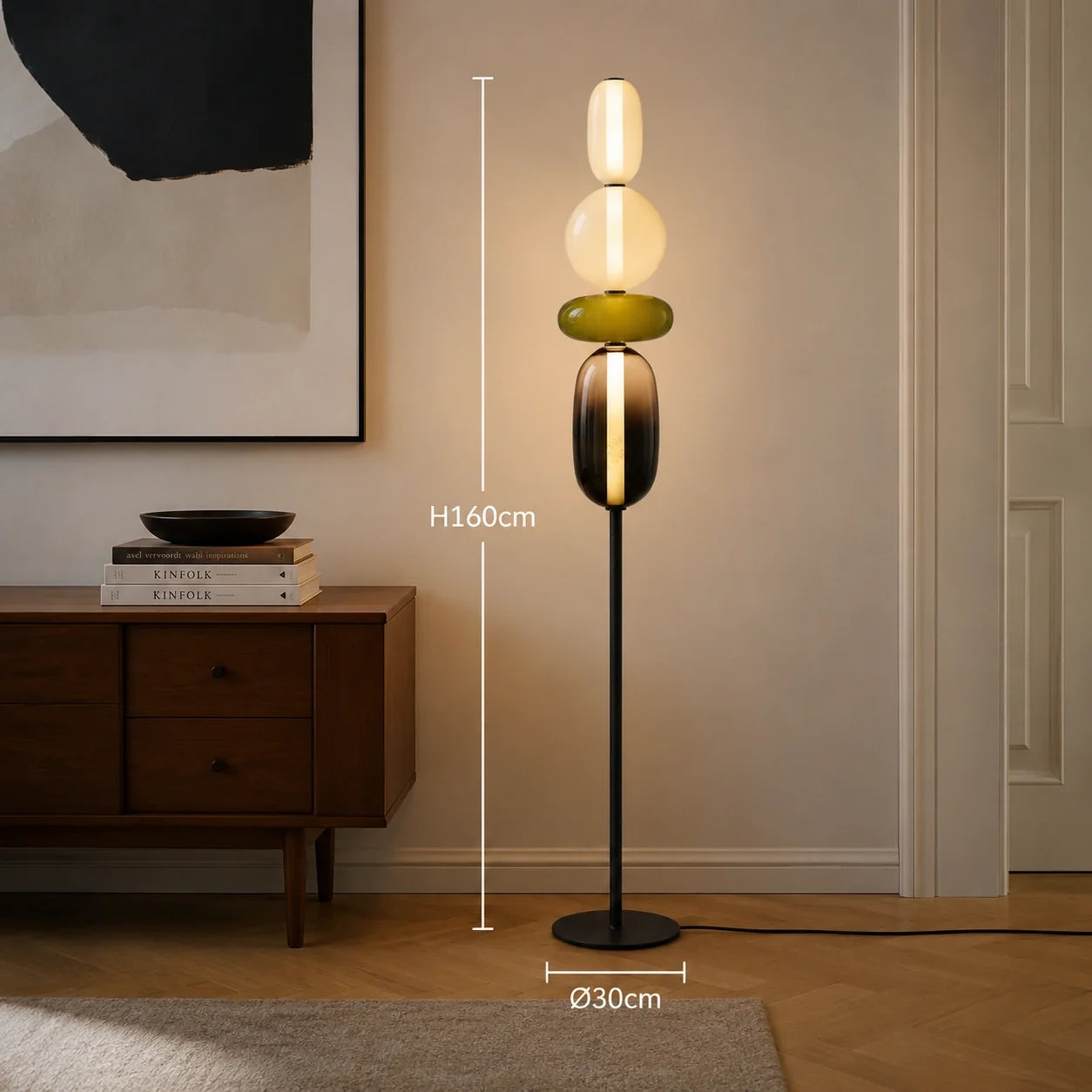 Modern Stained Glass LED Table and Floor Lamp