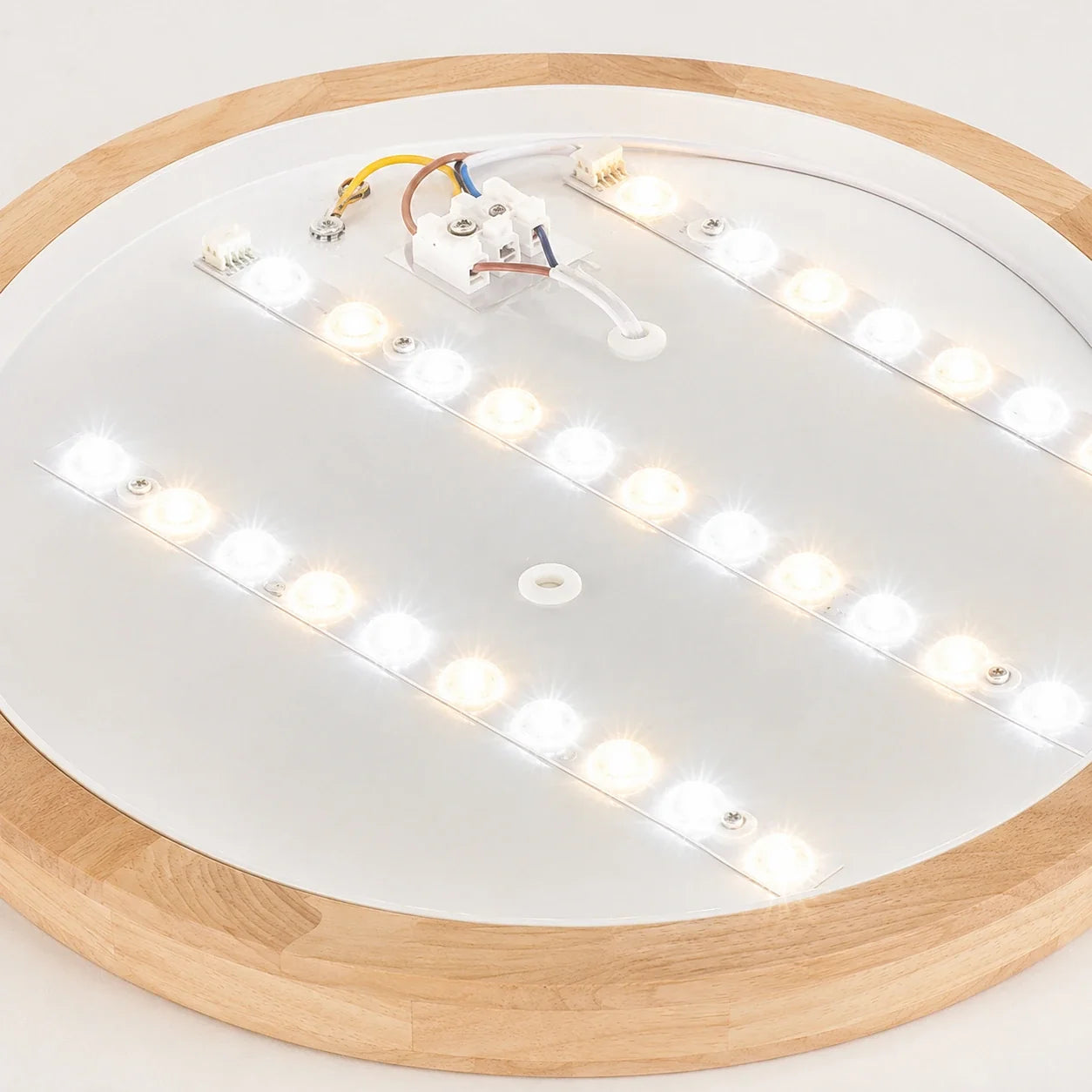Modern Round Wood LED Ceiling Light