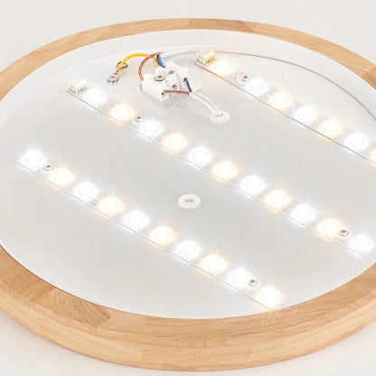 Modern Round Wood LED Ceiling Light