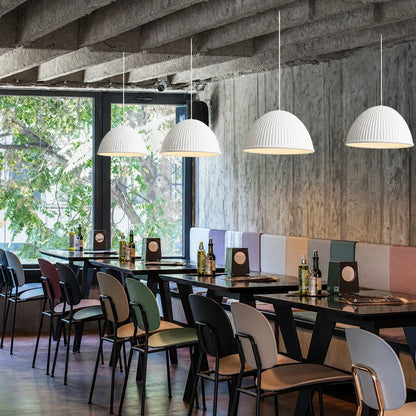 Modern Ribbed Dome Pendant Light