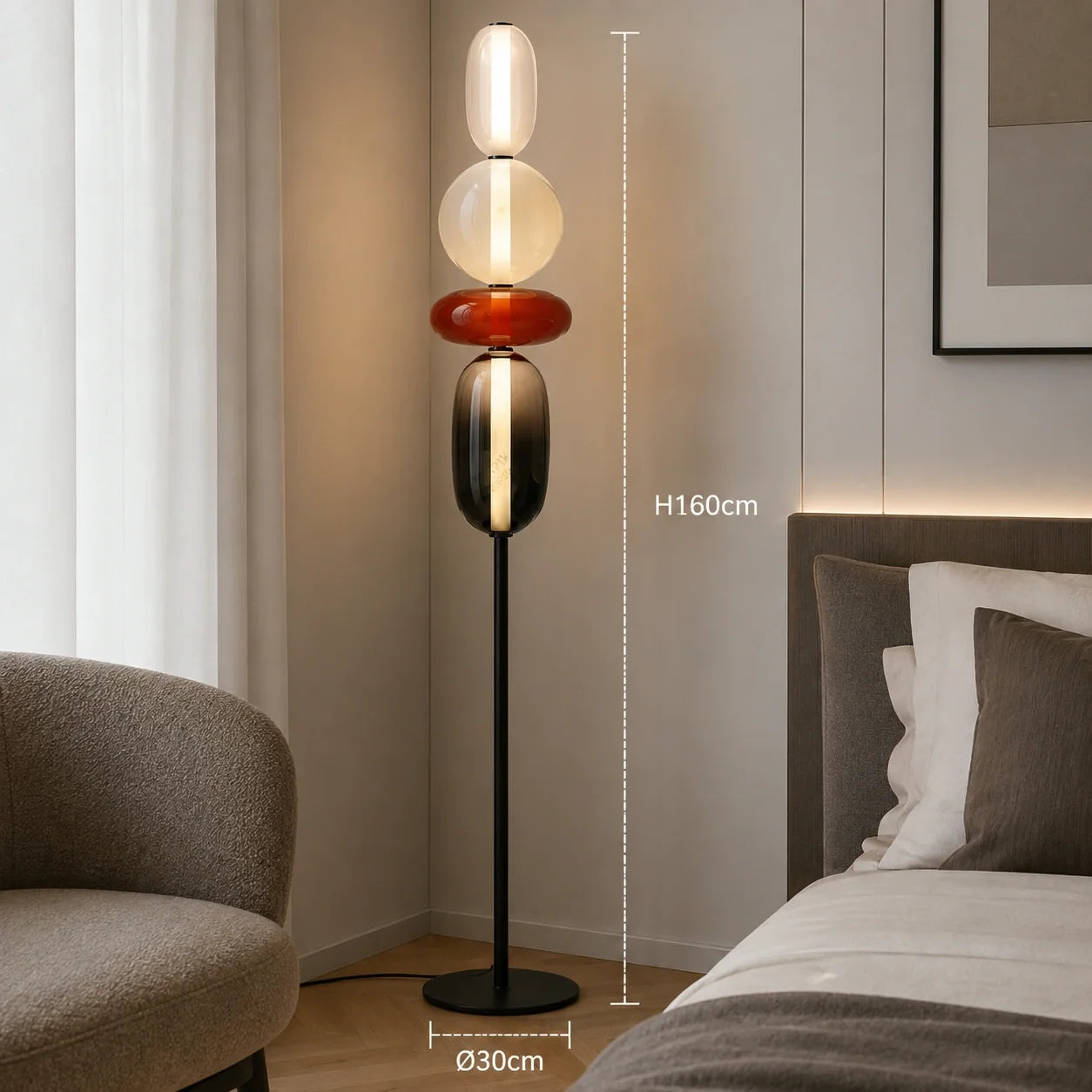 Modern Stained Glass LED Table and Floor Lamp