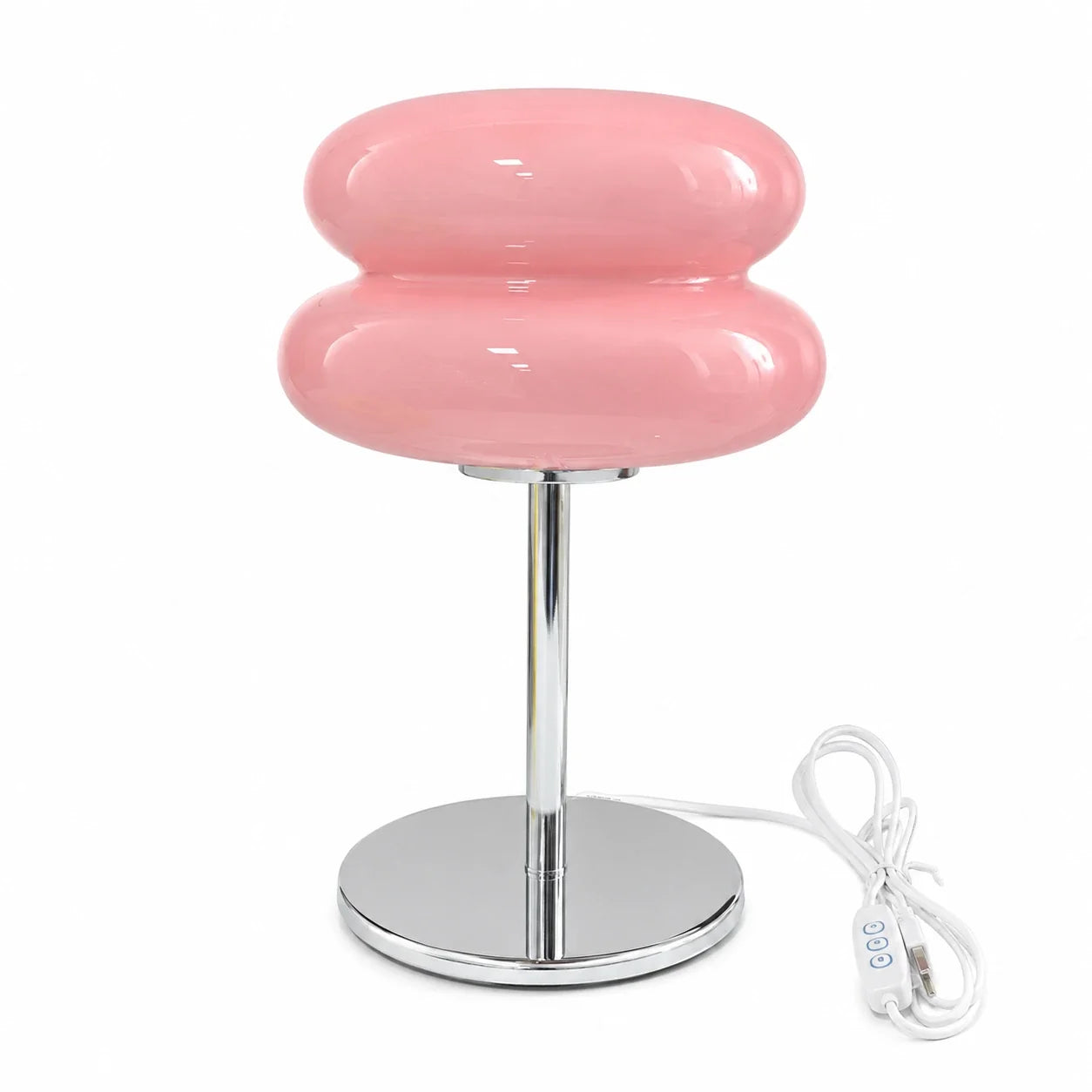 Retro Double-Dome Glass Table Lamp with Stepless Dimming