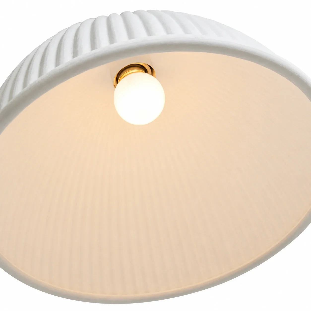 Modern Ribbed Dome Pendant Light