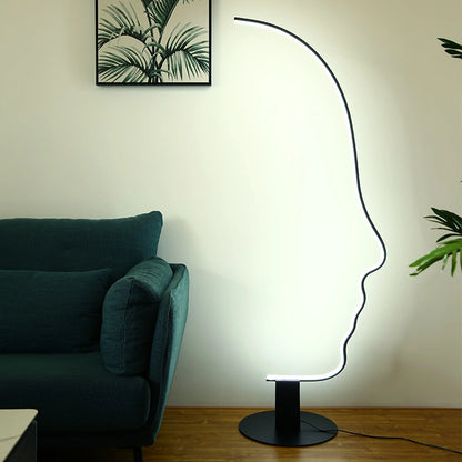 Modern LED Floor Lamp with Artistic Human Face Design