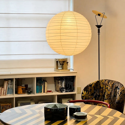 Wabi-Sabi Round Paper Lantern Pendant Light