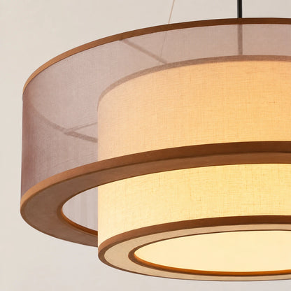 Layered Fabric Drum Pendant Light