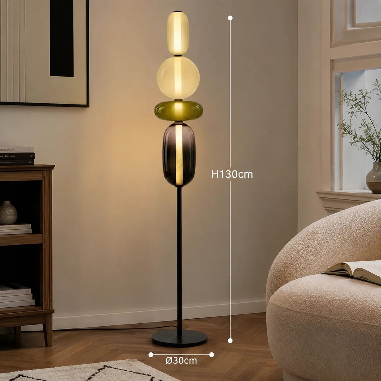 Modern Stained Glass LED Table and Floor Lamp