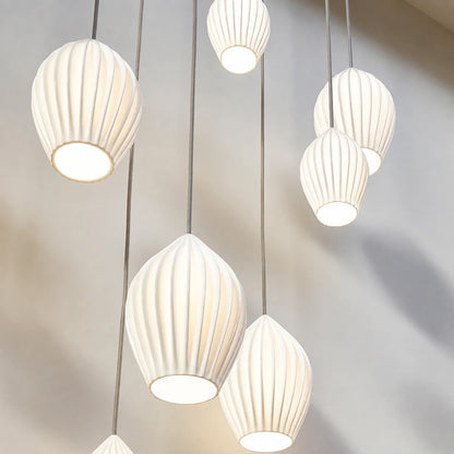 Ribbed Ceramic Pendant Light