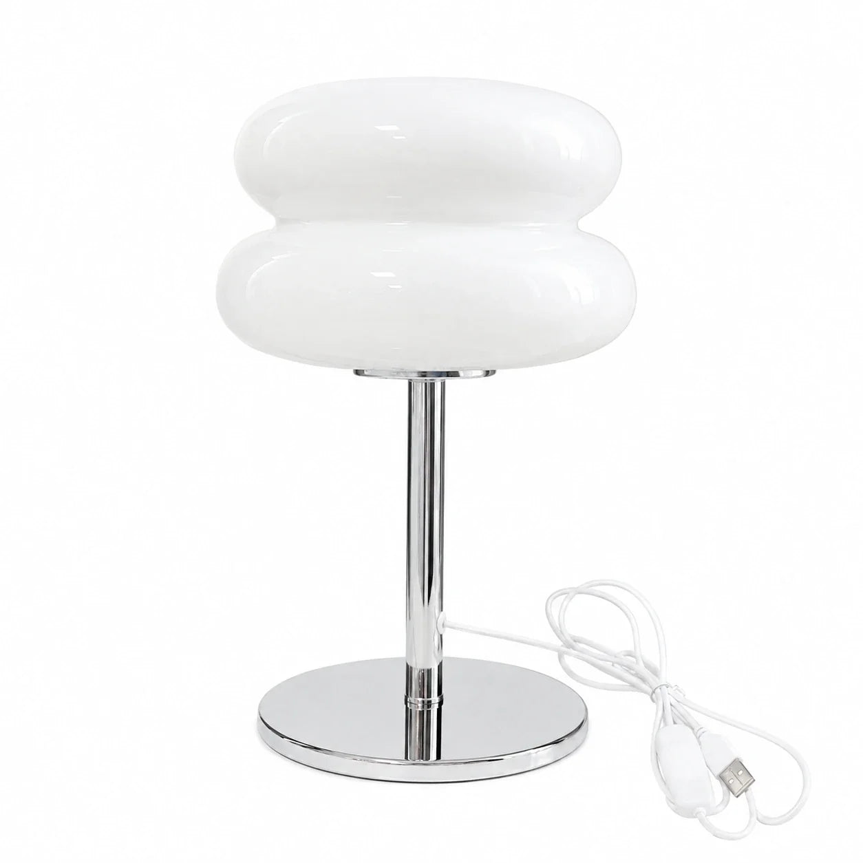 Retro Double-Dome Glass Table Lamp with Stepless Dimming
