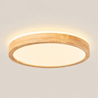 Modern Round Wood LED Ceiling Light