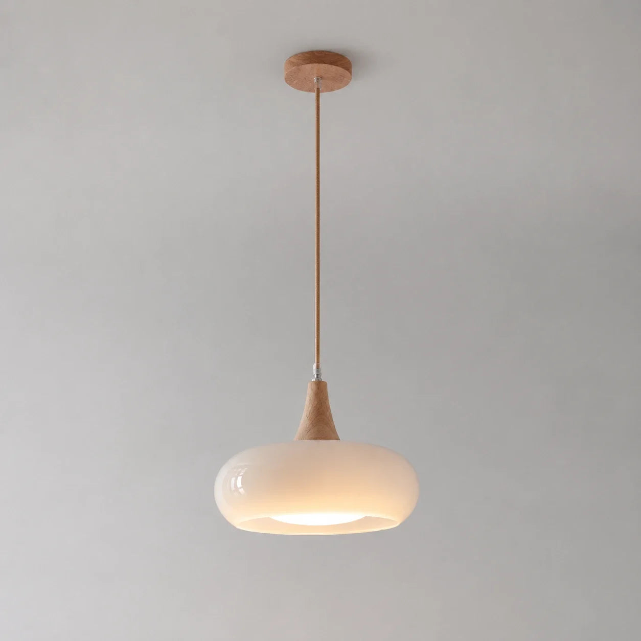 Nordic Glass and Wood Pendant Light