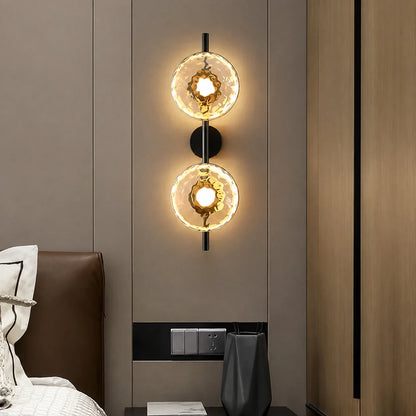 Sculptural Rippled Glass LED Wall Light