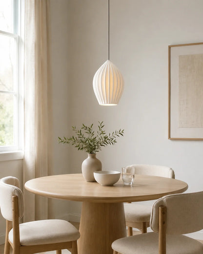 Ribbed Ceramic Pendant Light