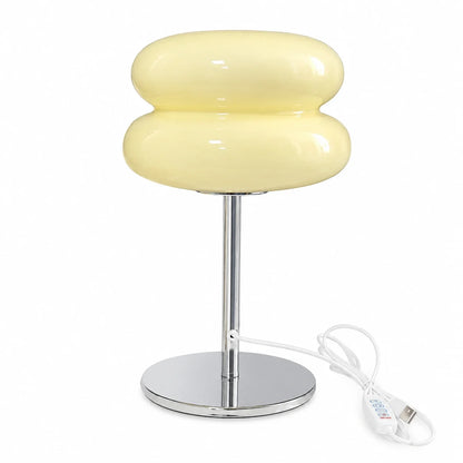 Retro Double-Dome Glass Table Lamp with Stepless Dimming