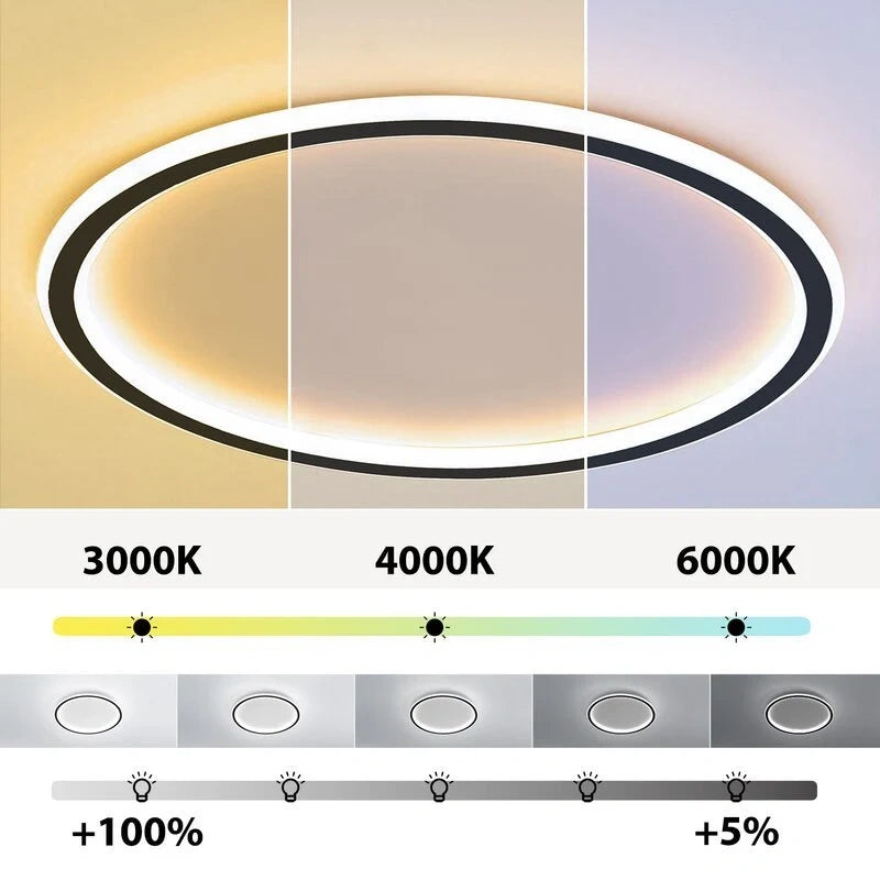 Round Scandi Aluminium LED Ceiling Light
