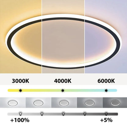 Round Scandi Aluminium LED Ceiling Light