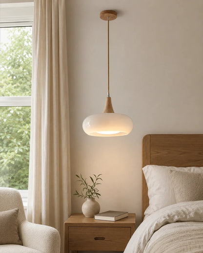 Nordic Glass and Wood Pendant Light