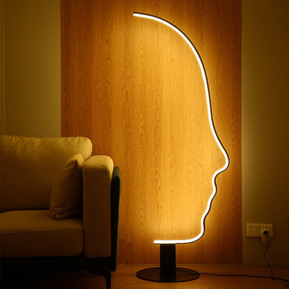 Modern LED Floor Lamp with Artistic Human Face Design