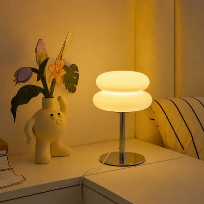 Retro Double-Dome Glass Table Lamp with Stepless Dimming
