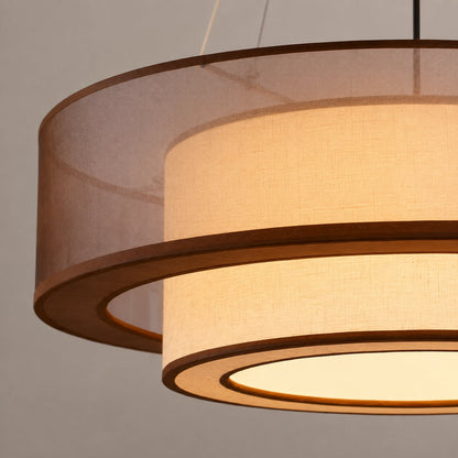 Layered Fabric Drum Pendant Light