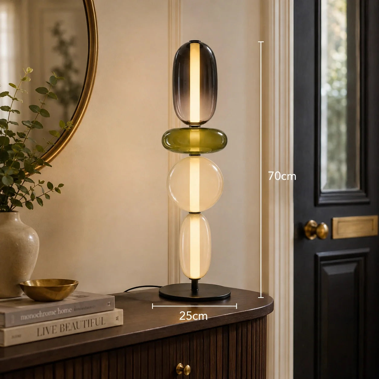 Modern Stained Glass LED Table and Floor Lamp