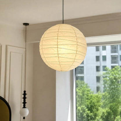 Wabi-Sabi Round Paper Lantern Pendant Light