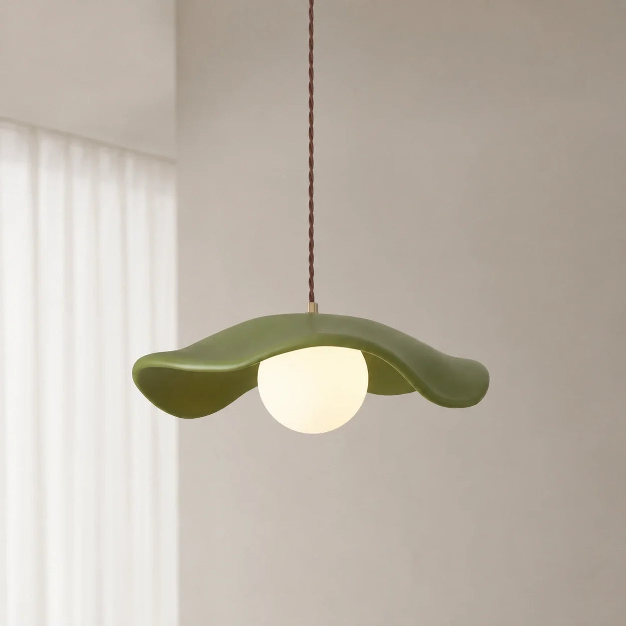 Organic Sculptural Pendant Light with 35cm Resin Shade