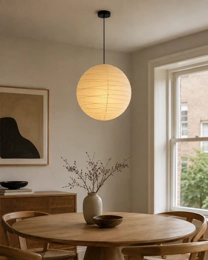 Wabi-Sabi Round Paper Lantern Pendant Light