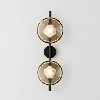 Sculptural Rippled Glass LED Wall Light