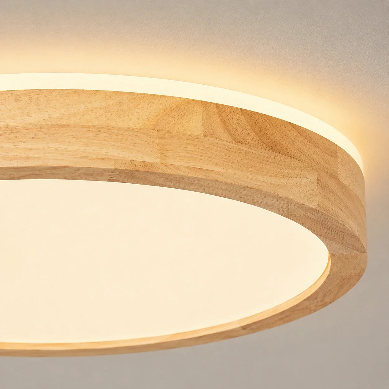 Modern Round Wood LED Ceiling Light