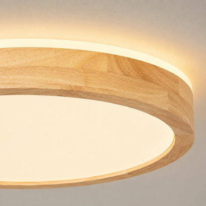 Modern Round Wood LED Ceiling Light