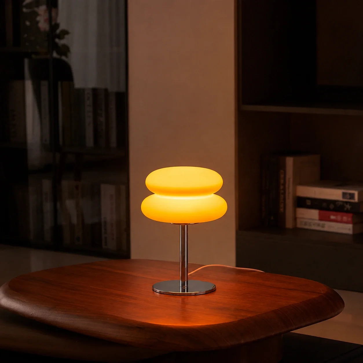 Retro Double-Dome Glass Table Lamp with Stepless Dimming