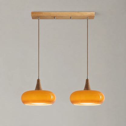 Nordic Glass and Wood Pendant Light