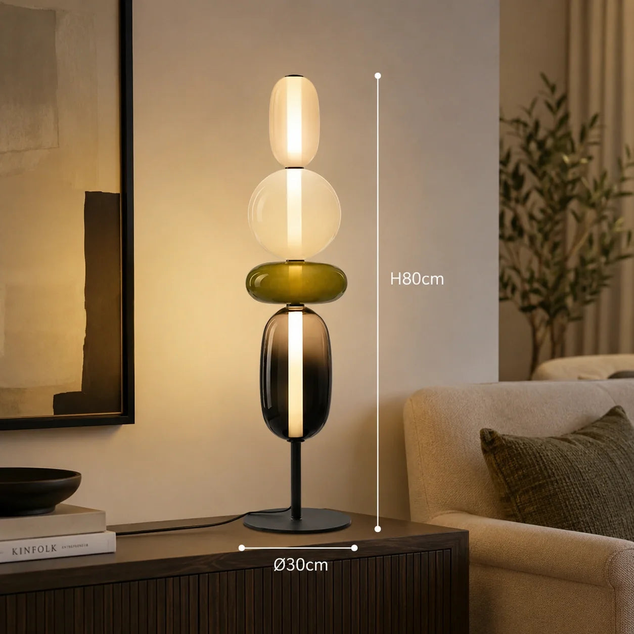 Modern Stained Glass LED Table and Floor Lamp