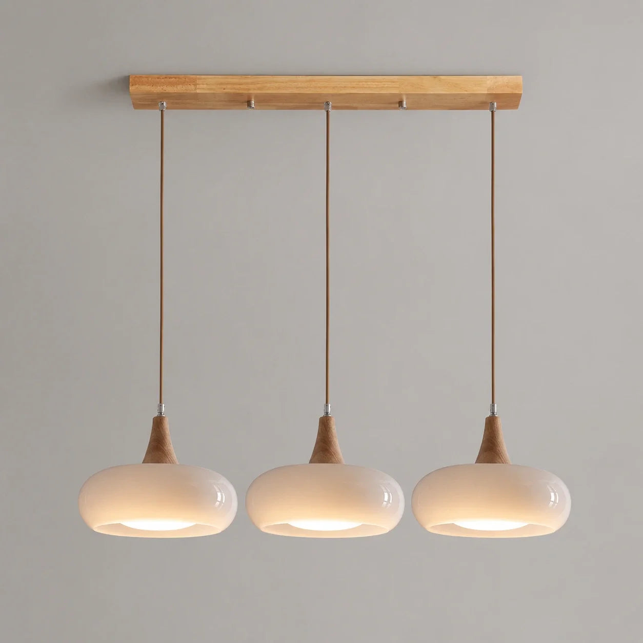 Nordic Glass and Wood Pendant Light